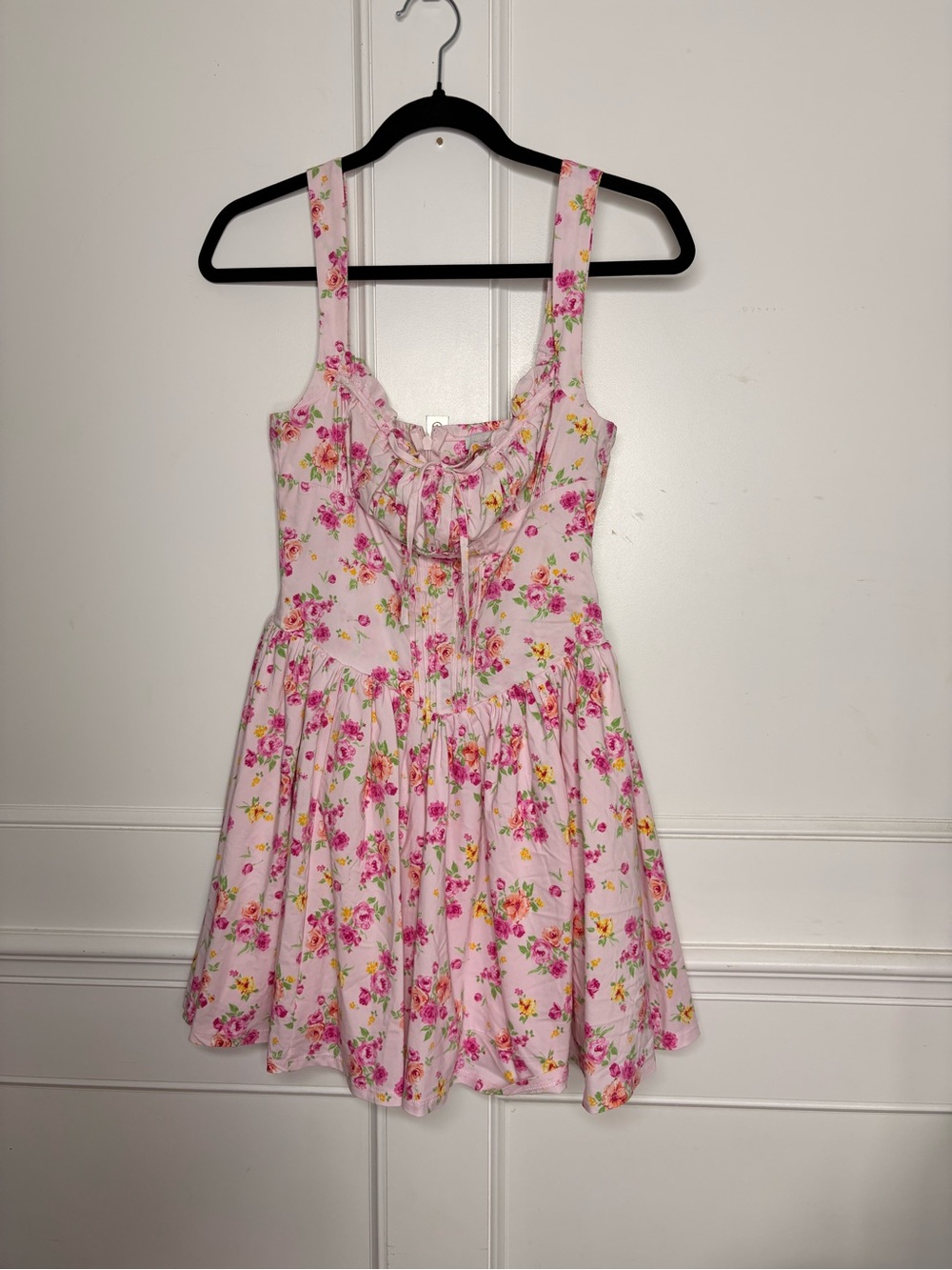 Blashe Pink Floral Sundress with Ruffle Tie